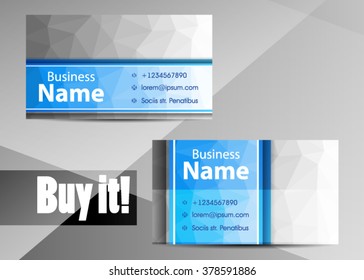 Vector modern creative and clean business card template. Flat design. Letter Logo Corporate Business card. Business card set template. Blue color. Vector illustration