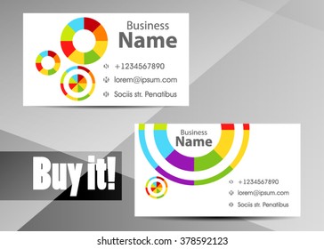Vector modern creative and clean business card template. Flat design. Letter Logo Corporate Business card. Business card set template. Simple color. Vector illustration.