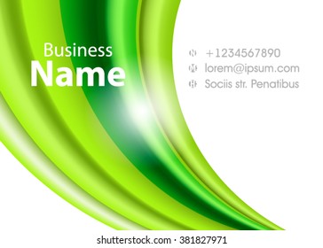 Vector modern creative and clean business card template. Flat design. Letter Logo Corporate Business card. Business card set template. Green color. Vector illustration