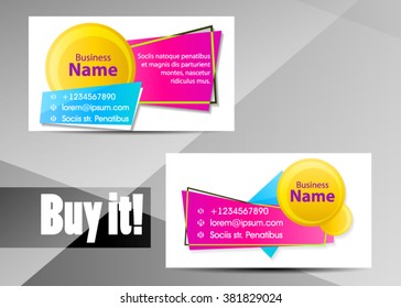 Vector modern creative and clean business card template. Flat design. Letter Logo Corporate Business card. Business card set template. Simple color. Vector illustration