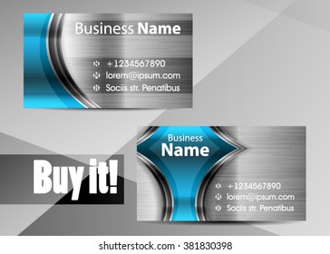 Vector modern creative and clean business card template. Flat design. Letter Logo Corporate Business card. Business card set template. Green color. Vector illustration