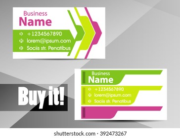 Vector modern creative and clean business card template. Flat design. Letter Logo Corporate Business card. Business card set template. Simple color. Vector illustration.