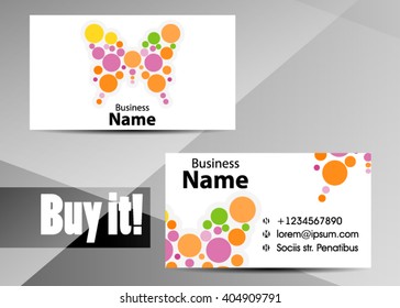 Vector modern creative and clean business card template. Flat design. Letter Logo Corporate Business card. Business card set template. Simple color. Vector illustration.