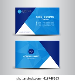 Vector modern creative and clean business card template,Blue polygon background,flyer design, name card template,vector illustration