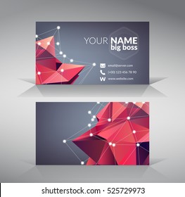 Vector modern creative and clean business card template with polygonal elements. Flat design. EPS 10