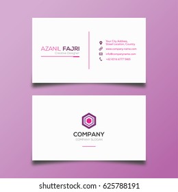 Vector Modern Creative And Clean Business Card Template In Purple And Pink