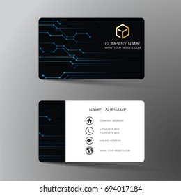 Vector modern creative and clean business card template. Flat design.