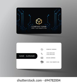 Vector modern creative and clean business card template. Flat design.
