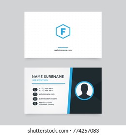 Vector modern creative and clean business card template, flat business card design with profile vector icon, business card vector template