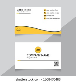 Vector Modern Creative and Clean Dark Yellow Color Business Card Template