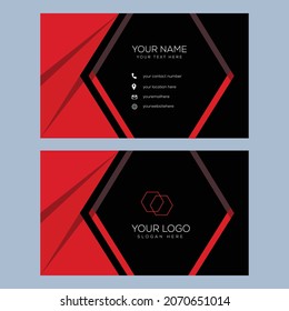 vector modern creative and clean design red and black business card template