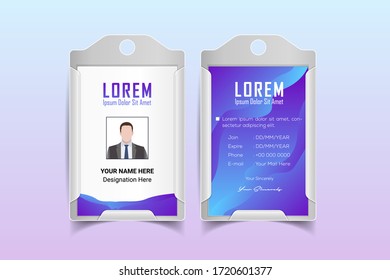 Vector Modern Creative and Clean Identity Card Template, professional creative dark Identity Card, luxury style Identity Card purple, purple sky, colors template, abstract creative Id Card