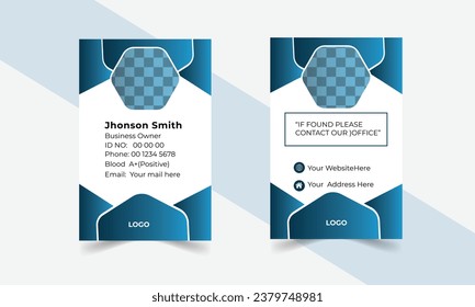 Vector Modelo de tarjeta de identificación de empleado de empresa empresarial moderna y creativa.