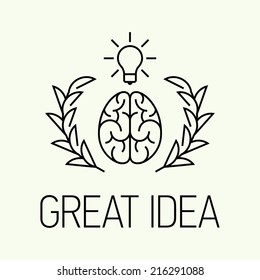 Vector modern creative design element on great idea concept | Great idea line icon