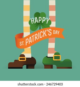 Vector modern creative flat design illustration for St. Patrick's Day celebration greeting postcard, web banner, wall decoration poster or social media marketing design