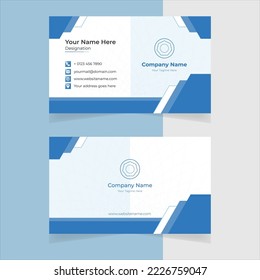 Vector modern creative and minimal Business card template for corporate business. Blue color design for visiting, business card template with simple, minimal, design with pattern on background.
