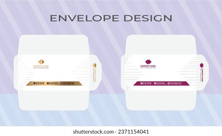 
Vector modern creative personal and professional use and company envelope design template With 2 colors