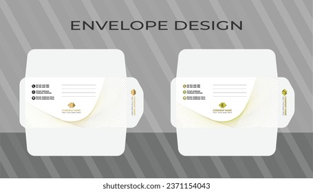 
Vector modern creative personal and professional use and company envelope design template With 2 colors