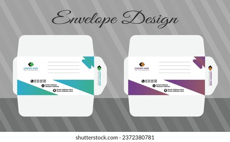 Vector modern creative personal and professional use and company envelope design template With 2 colors
