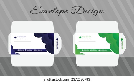 Vector modern creative personal and professional use and company envelope design template With 2 colors
