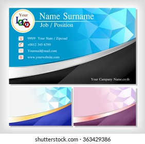 Vector modern creative and polygon business card template. Flat design
