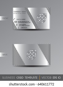 Vector modern creative silver gray business card template