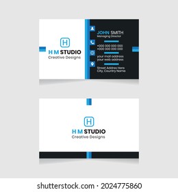 Vector modern creative simple and clean business card design, horizontal business card, red abstract unique luxury and professional name card design, print ready corporate and brand identity design.
