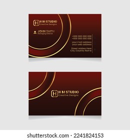 Vector modern creative simple and clean business card design, horizontal business card, red abstract unique luxury and professional name card design, print ready corporate and brand identity design.