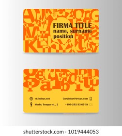 Vector modern creative and trending business card design template in orange shades.