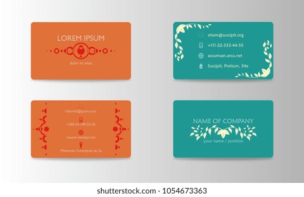 Vector modern creative and trending business card design template in hand made style.