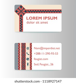 Vector modern creative and trending business card design template in hand made style.