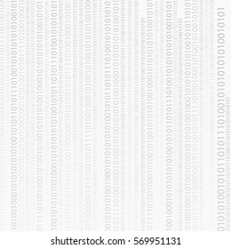 Vector Modern Creative Trends White Binary Number Texture. Cybersecurity Background