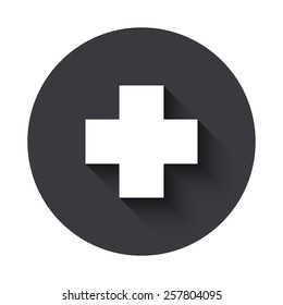 Vector modern cross gray circle icon on white background