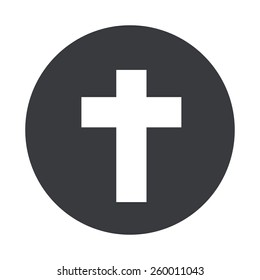 Vector modern cross gray circle icon on white background
