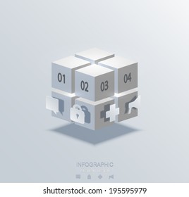 Vector modern cube infographics element design. Business development. concept background. Eps10