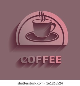 Vector modern cup of coffee design brown color