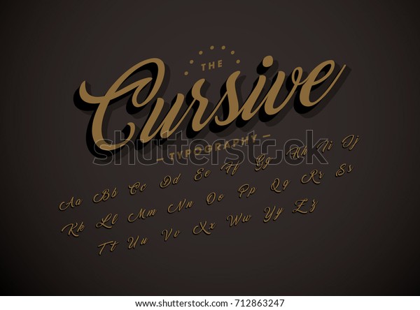 Vector Modern Cursive Font Alphabet Stock Vector (Royalty Free) 712863247