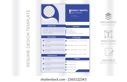 plantilla de diseño de CV o currículum vectorial moderno