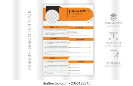 vector modern CV or resume design template