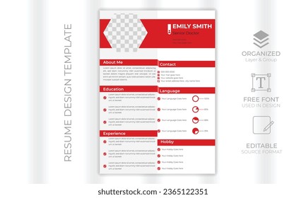 vector modern CV or resume design template