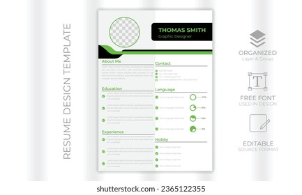 vector modern CV or resume design template