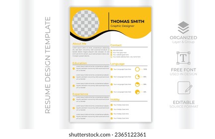 vector modern CV or resume design template
