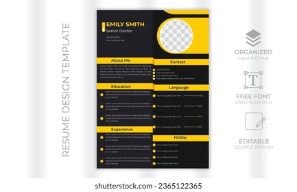 vector modern CV or resume design template
