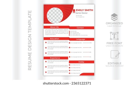 vector modern CV or resume design template