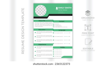 vector modern CV or resume design template