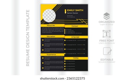 vector modern CV or resume design template