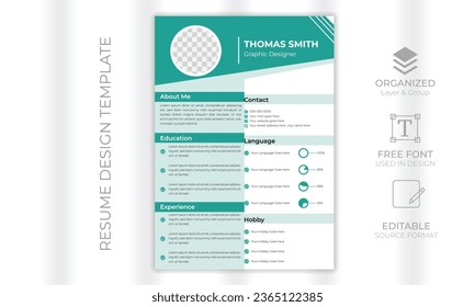 vector modern CV or resume design template