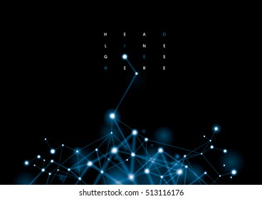 Vector of modern cybernetic particles background.