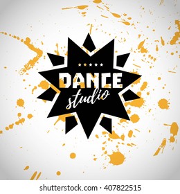 Vector modern dance studio logo isolated. Dance club, dance floor icon, label, brand mark. Dance school insignia.