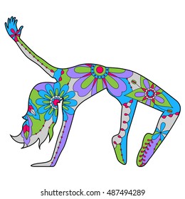 Vector modern dancer colorful silhouette